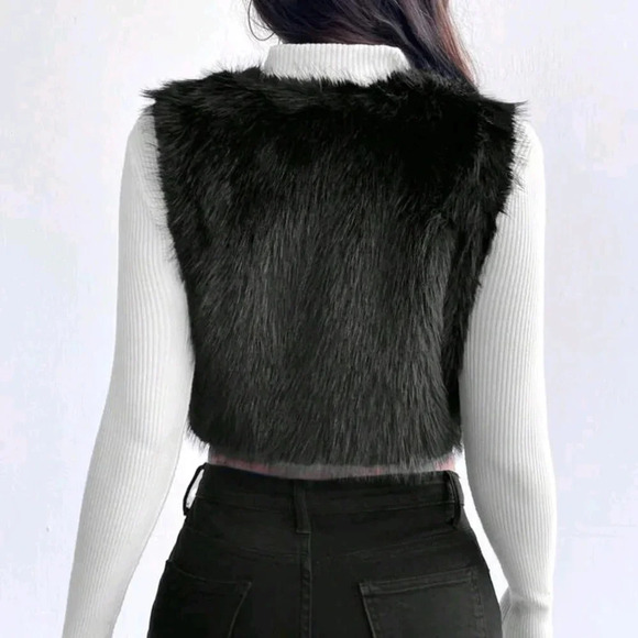 Open Front Fuzzy Vest Coat - Picture 2 of 6